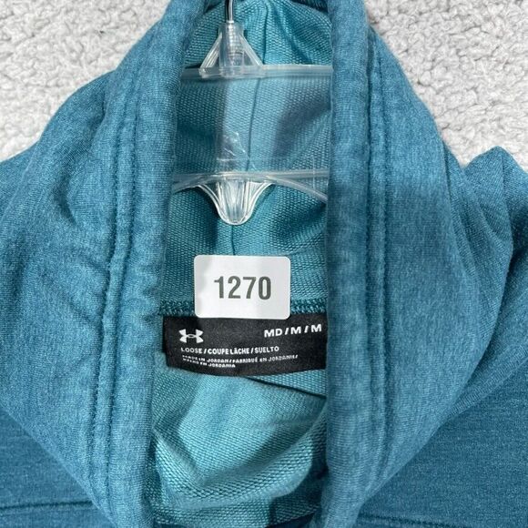 Under Armour Sweatshirt Womens Medium Green‎ Funnel Neck Loose Pullover Sweater - Picture 9 of 14